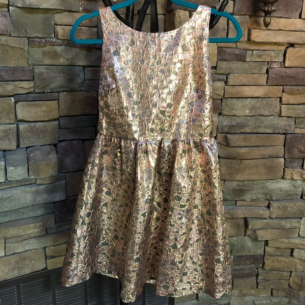 Floral metallic dress